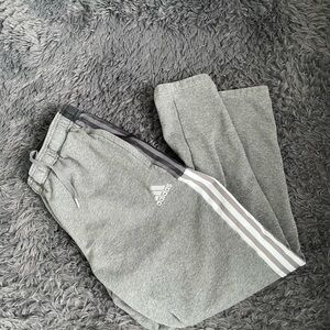 Adidas ESSENTIALS 3-STRIPES FLEECE PANTS SWEATPANTS JOGGERS GREY | Men Large